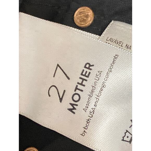 Mother Women's Black Mid Rise Distressed Skinny Raw Hem Denim Jeans Size 27 - Picture 5 of 5